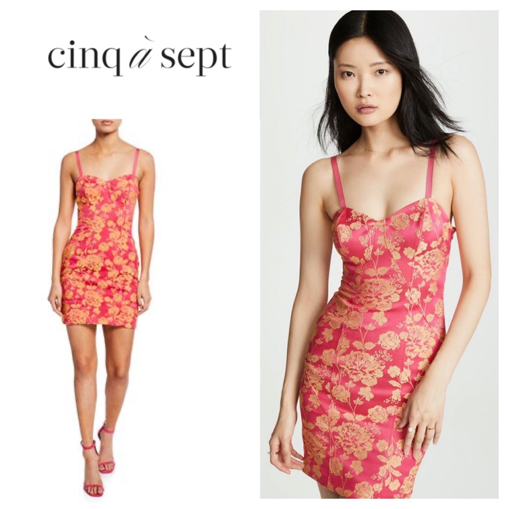 Cinq a Sept Floral Brocade Short Dress. NWT.